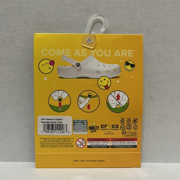 Crocs Smiley Jibbitz 5-Pack - Picture 2 of 3